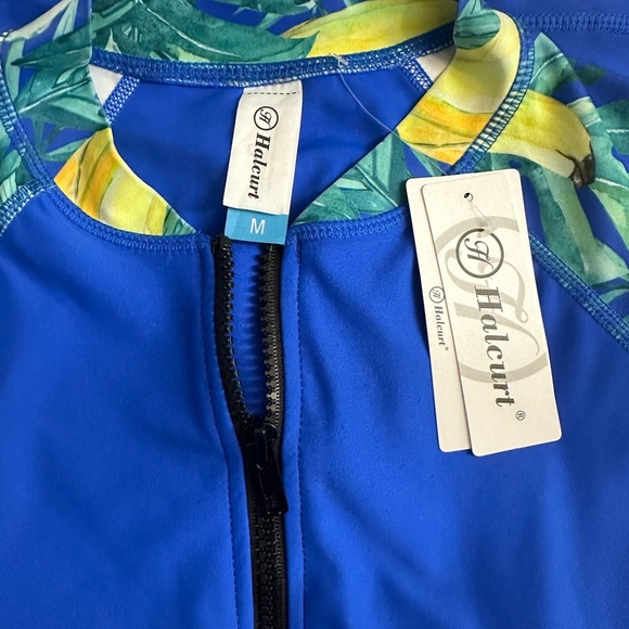 Halcurt Women's Boyleg One Piece Rash Guard with Built in Bra UPF50+ #A2 - Picture 6 of 8